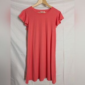 GAP Coral Midi Dress with Flutter Sleeves